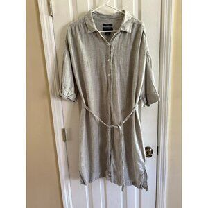 Tahari Linen Dress Size XL Button Down